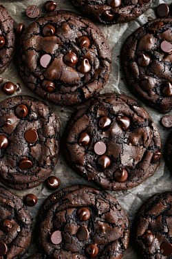 ₱45 Chocolate cookies. A sweet baked treat that typically contain chocolate chips or chocolate morsels, butter, flour, sugar, eggs, and vanilla.