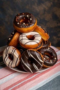 ₱45 Donut. A sweet, ring-shaped pastry that's typically deep-fried and can be topped with various glazes, icings, or fruit